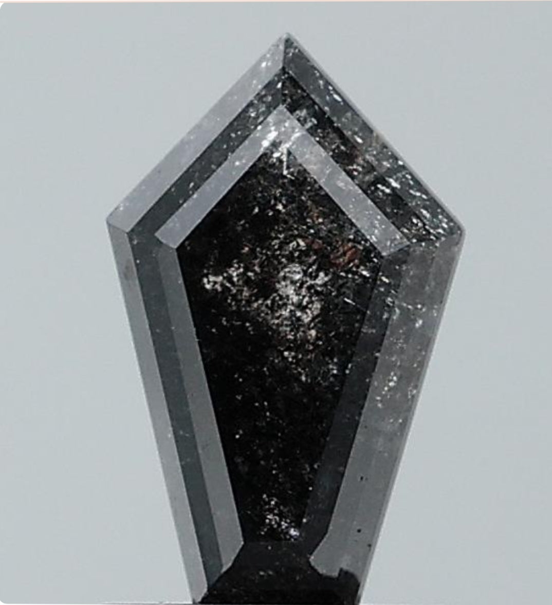 0.94 ct. Shield Stepcut Natural Salt and pepper Diamond