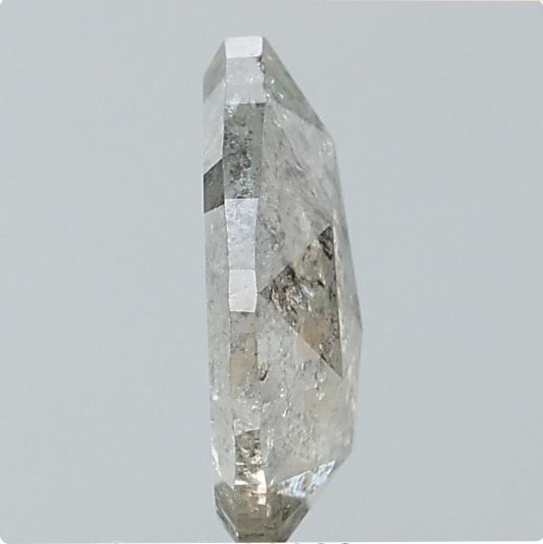 1.17 ct. Pear Rosecut Natural Salt and pepper Diamond