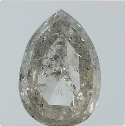 1.17 ct. Pear Rosecut Natural Salt and pepper Diamond