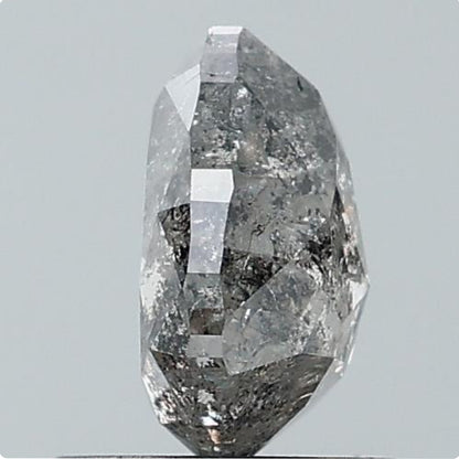 1.39 ct. Pear Rosecut Natural Salt and pepper Diamond