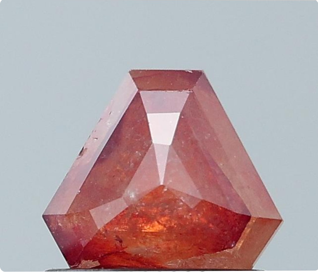 0.70 ct. Triangle Stepcut Natural Red Colour Rustic Diamond