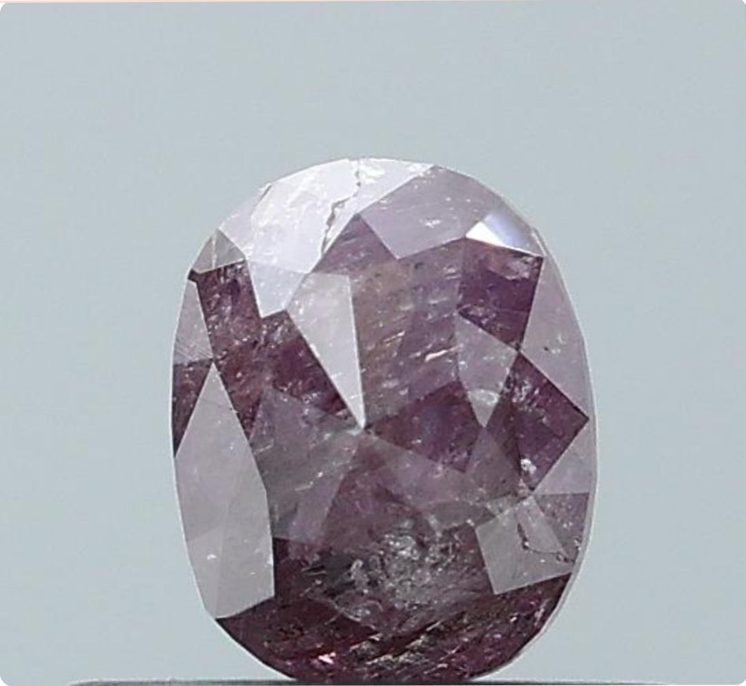 0.54 ct. Oval Rosecut Natural purple Pink Colour Diamond