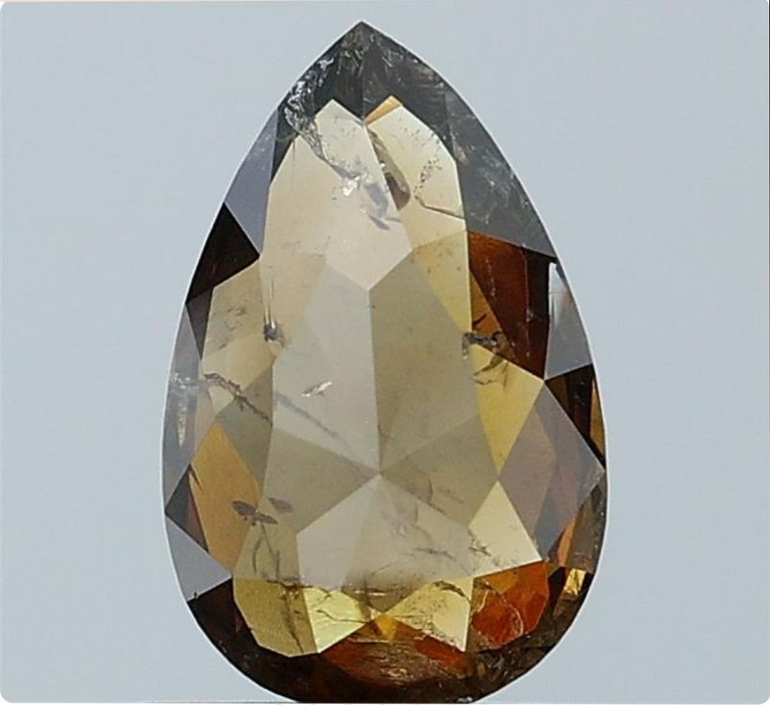 0.85 ct. Pear Rosecut Natural Fancy Brown Colour Diamond