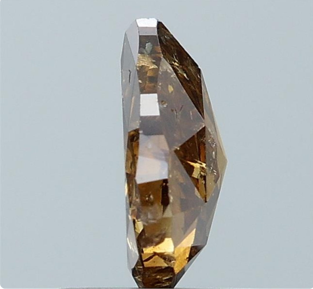 1.00 ct. Pear Rosecut Natural Brown Colour Diamond