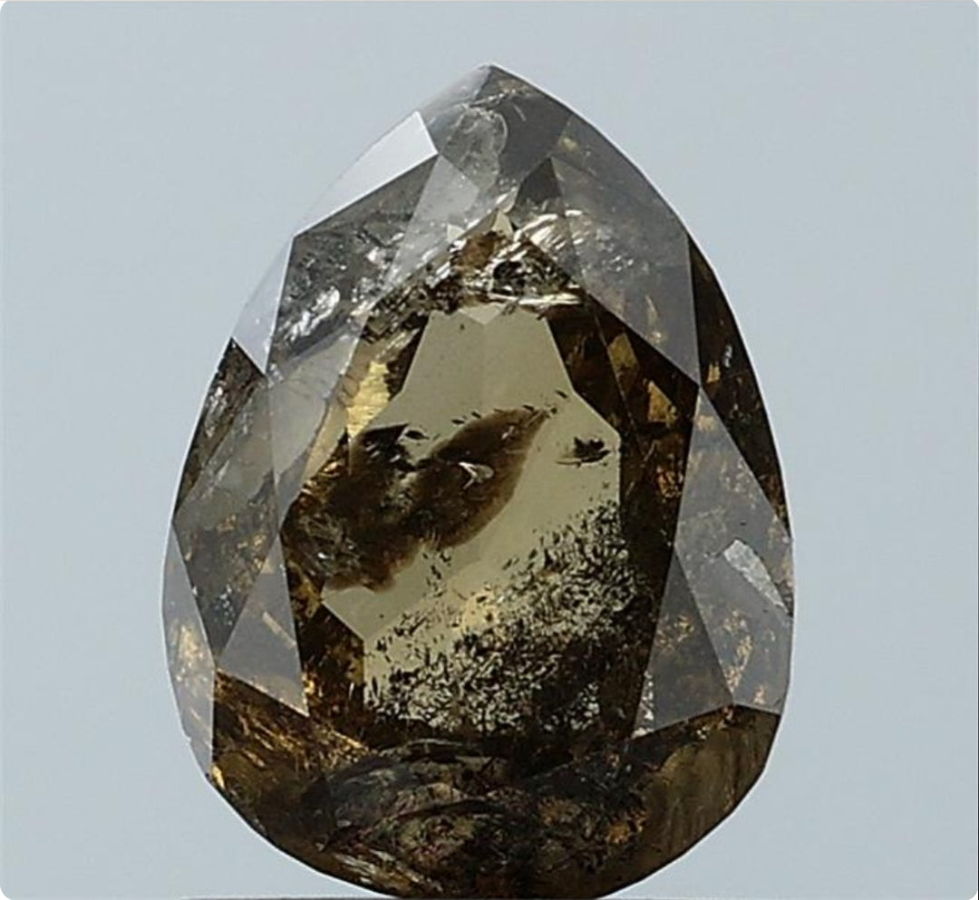 1.03 ct. Pear Rosecut Natural Brown Colour Diamond