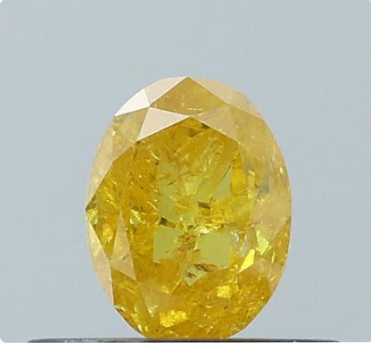 0.35 ct. Oval Rosecut Natural Yellow Colour Diamond