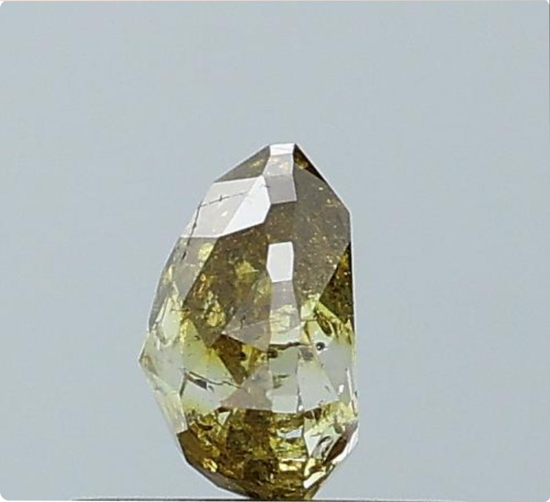 0.57 ct. pear Rosecut Natural Green Colour Diamond