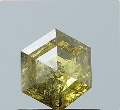 0.84 ct. Hexagon Stepcut Natural yellow -Green Colour Diamond