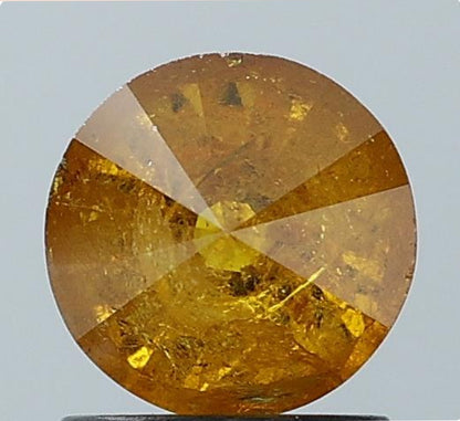 1.46 ct. Round Brilliant Cut Natural Yellow Colour Rustic Diamond