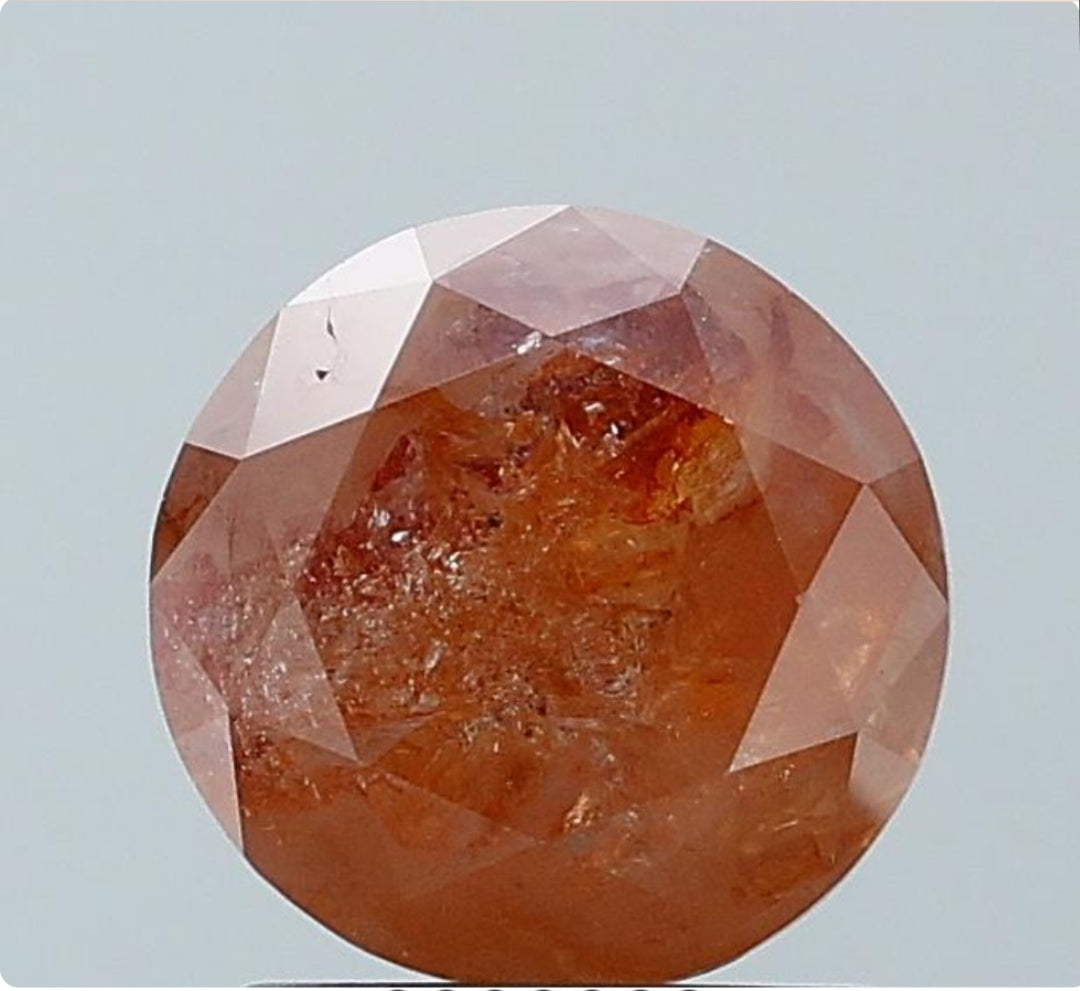 1.82 ct. Round Brilliant Cut Natural Red Colour Rustic Diamond