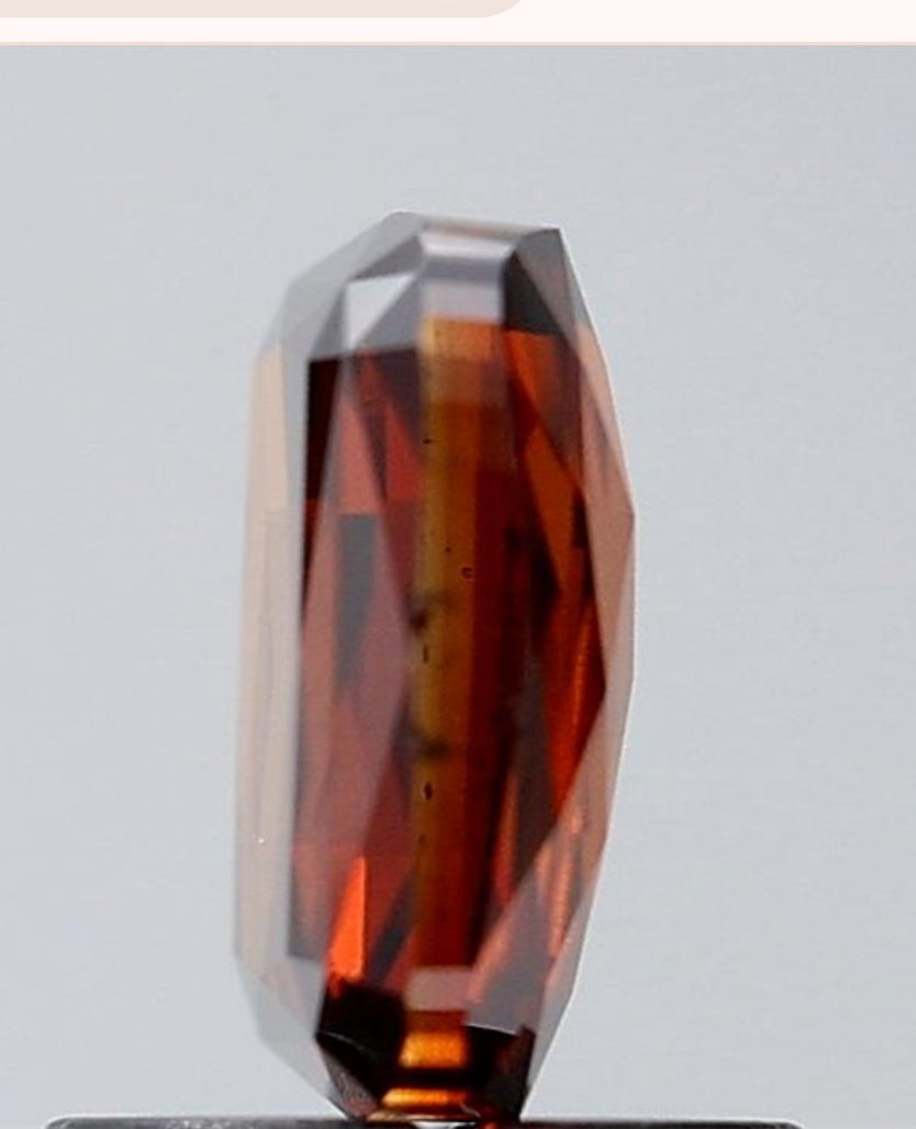 1.73 ct. Square Mat Pattern Cut Lab Grown Red Colour Diamond