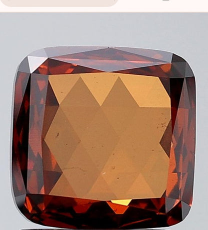 1.73 ct. Square Mat Pattern Cut Lab Grown Red Colour Diamond