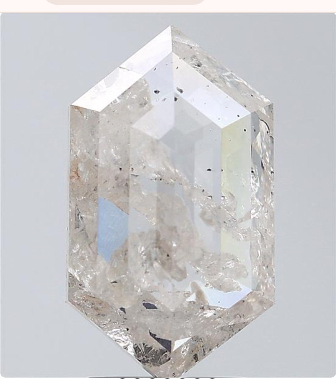 3.51ct. Hexagon Stepcut Rustic Lab Grown Diamond