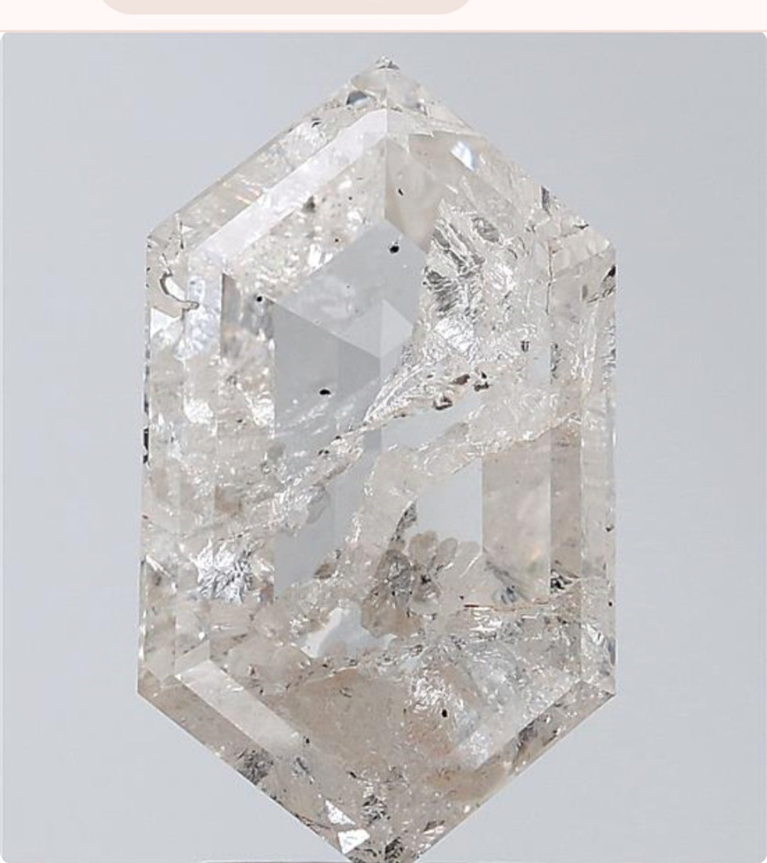 3.51ct. Hexagon Stepcut Rustic Lab Grown Diamond