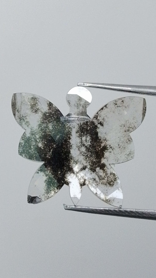 3.71ct. Butterfly Cut  Salt and Pepper Lab Grown Diamond