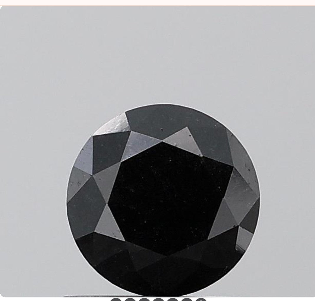 0.93 ct. Round Brilliant Natural Fancy Black Colour Diamond