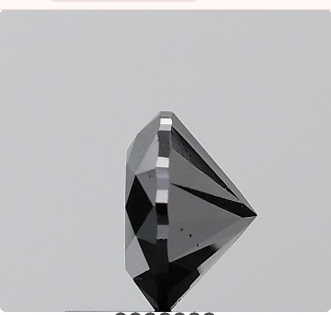 0.93 ct. Round Brilliant Natural Fancy Black Colour Diamond