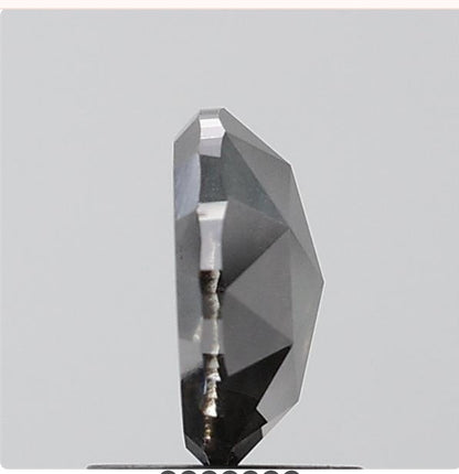 1.65 ct. Round Rosecut Lab Grown Salt and pepper Diamond