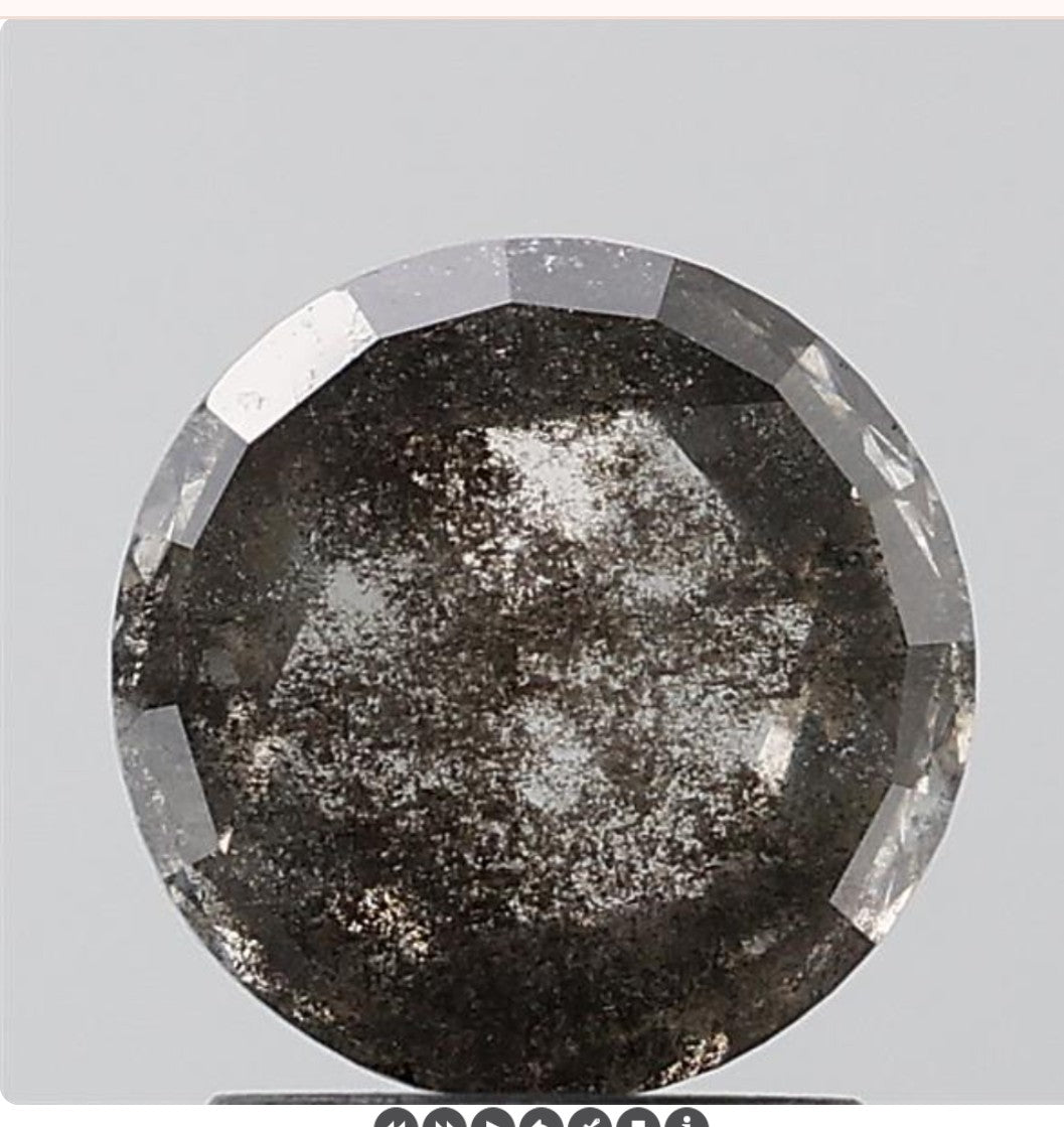 1.83 ct. Round Rosecut Lab Grown Salt and pepper Diamond