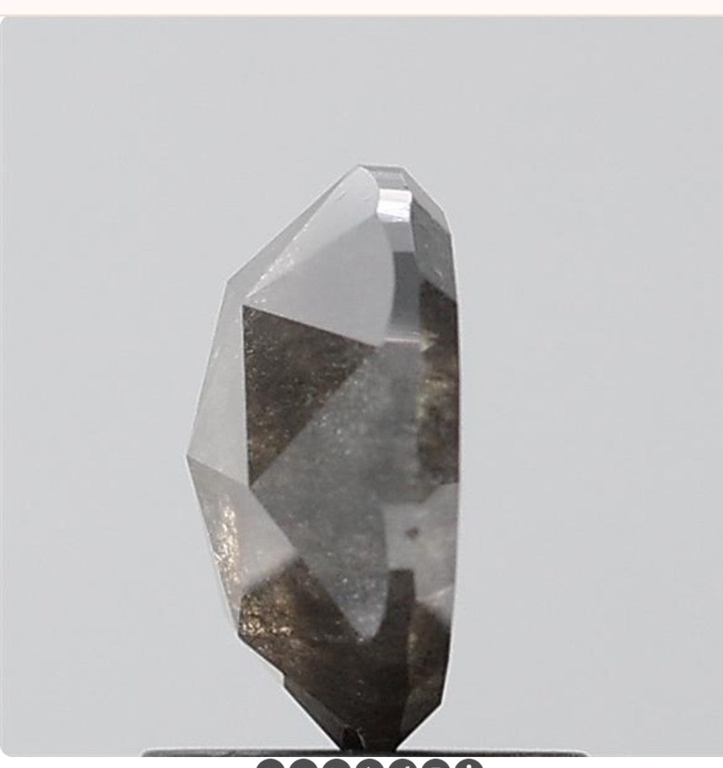 1.83 ct. Round Rosecut Lab Grown Salt and pepper Diamond