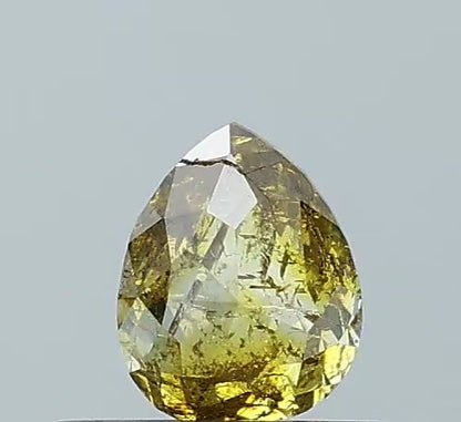 0.57 ct. pear Rosecut Natural Green Colour Diamond