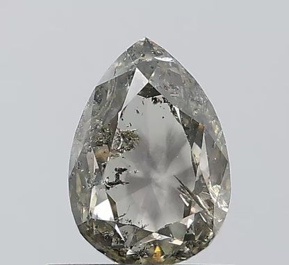 1.03 ct. Pear Rose Cut Natural Salt and pepper Diamond