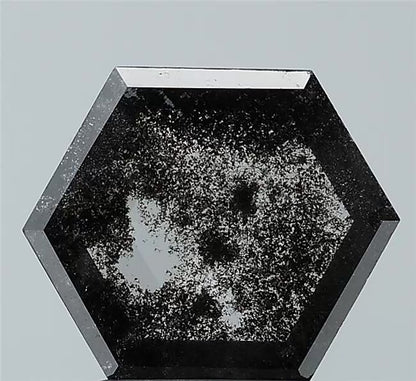 1.64 ct Hexagon Step Cut Pair Salt and pepper Diamond