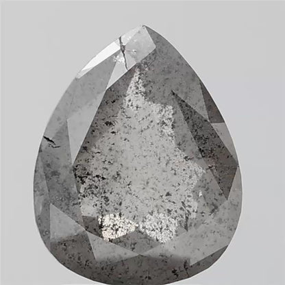 2.10 ct.Pear Rose Cut Natural Salt and pepper Diamond