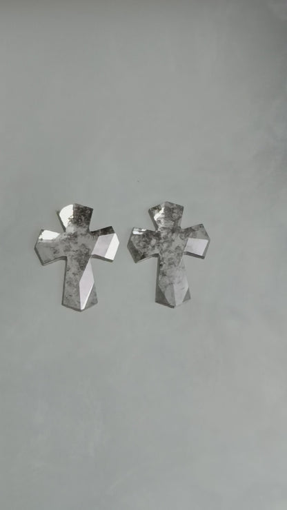 2-2.17 ct. Cross Rosecut  Pair Salt and pepper Lab Grown Diamond