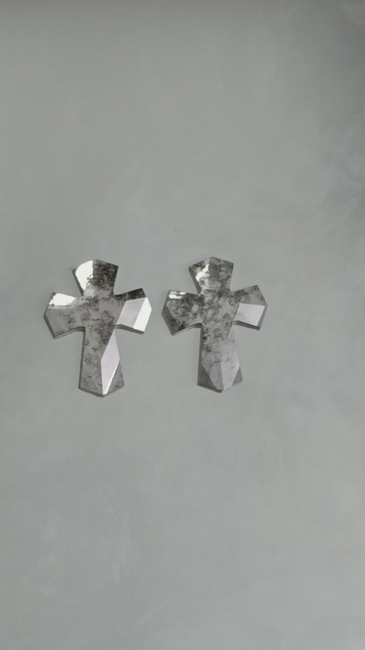 2-2.17 ct. Cross Rosecut  Pair Salt and pepper Lab Grown Diamond