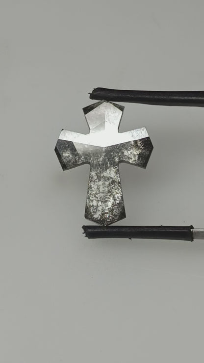 1-3.06 ct. Cross Rosecut Salt and pepper Lab Grown Diamond