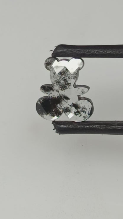 1-1.08 ct. Teddy Bear Rosecut Salt and pepper Lab Grown Diamond