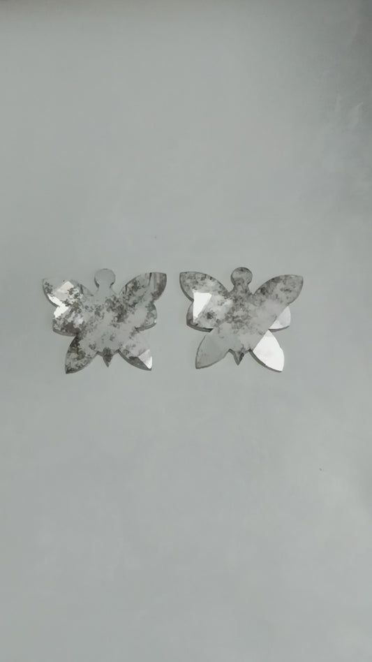 2-2.41 ct. Butterfly Rosecut Pair Salt and pepper Lab Grown Diamond
